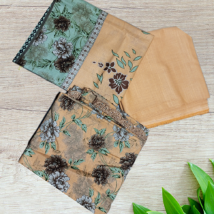 Khaddar 3 Piece Embroidered Suit with Patch - Image 6