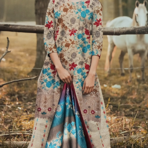 Khaddar 3 Piece Embroidered Suit with Patch - Image 6