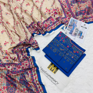 Linen 3 Piece Printed Suit by Mausummery