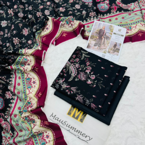 Linen 3 Piece Printed Suit by Mausummery